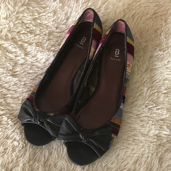 Bakers Rainbow Ribbon and Bow Boho Shoes low heel open toe casual - Picture 8 of 8